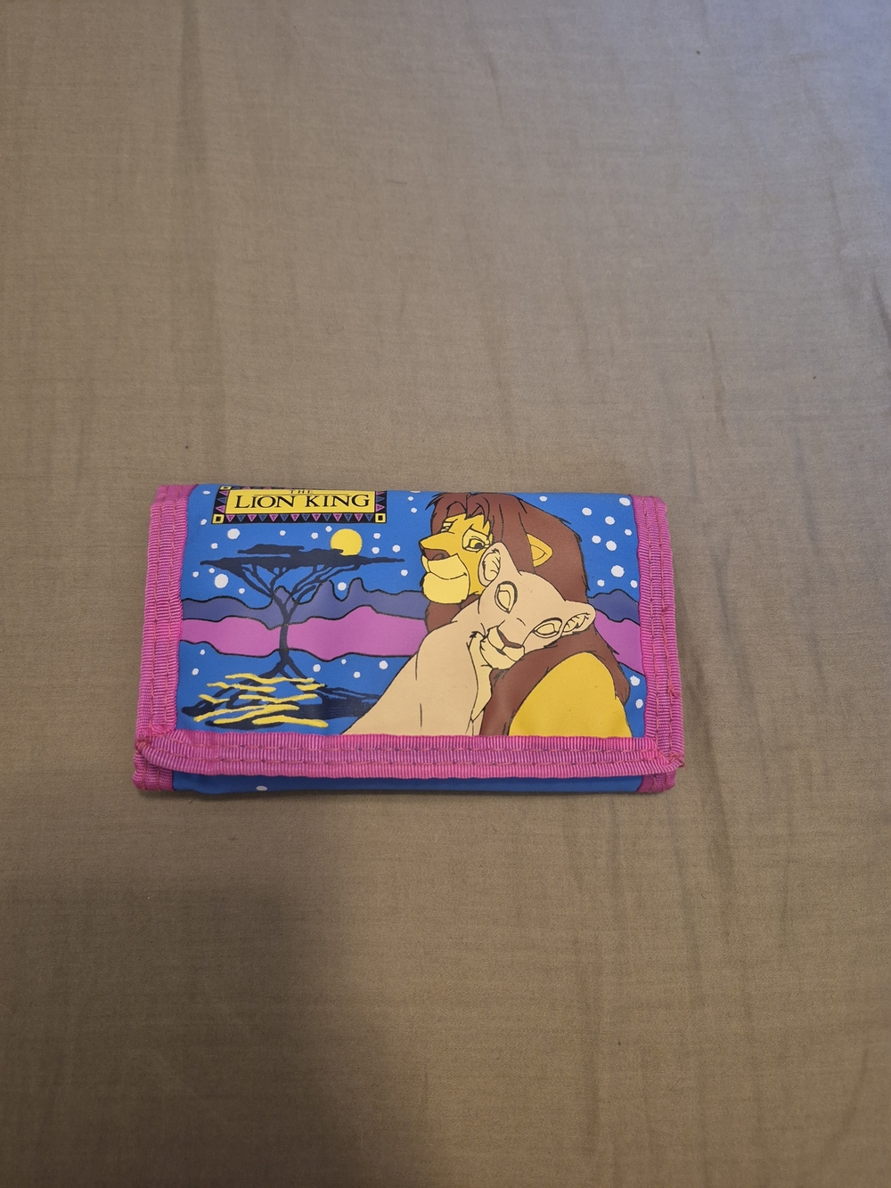 Vintage Disney Lion King Pink and Blue Trifold Wallet